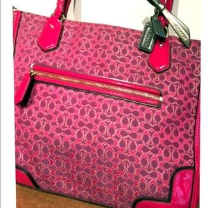 Coach Poppy Signature C Outlined Metallic Pink Bag